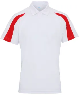 Arctic White/Fire Red - Contrast cool polo