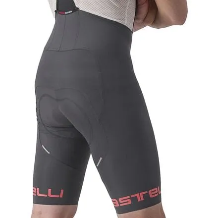 Classic bib shorts Free Aero RC men's Castelli, color Dark Gray/Hibiscus