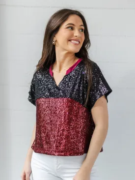 Diane Top | Garnet   Black