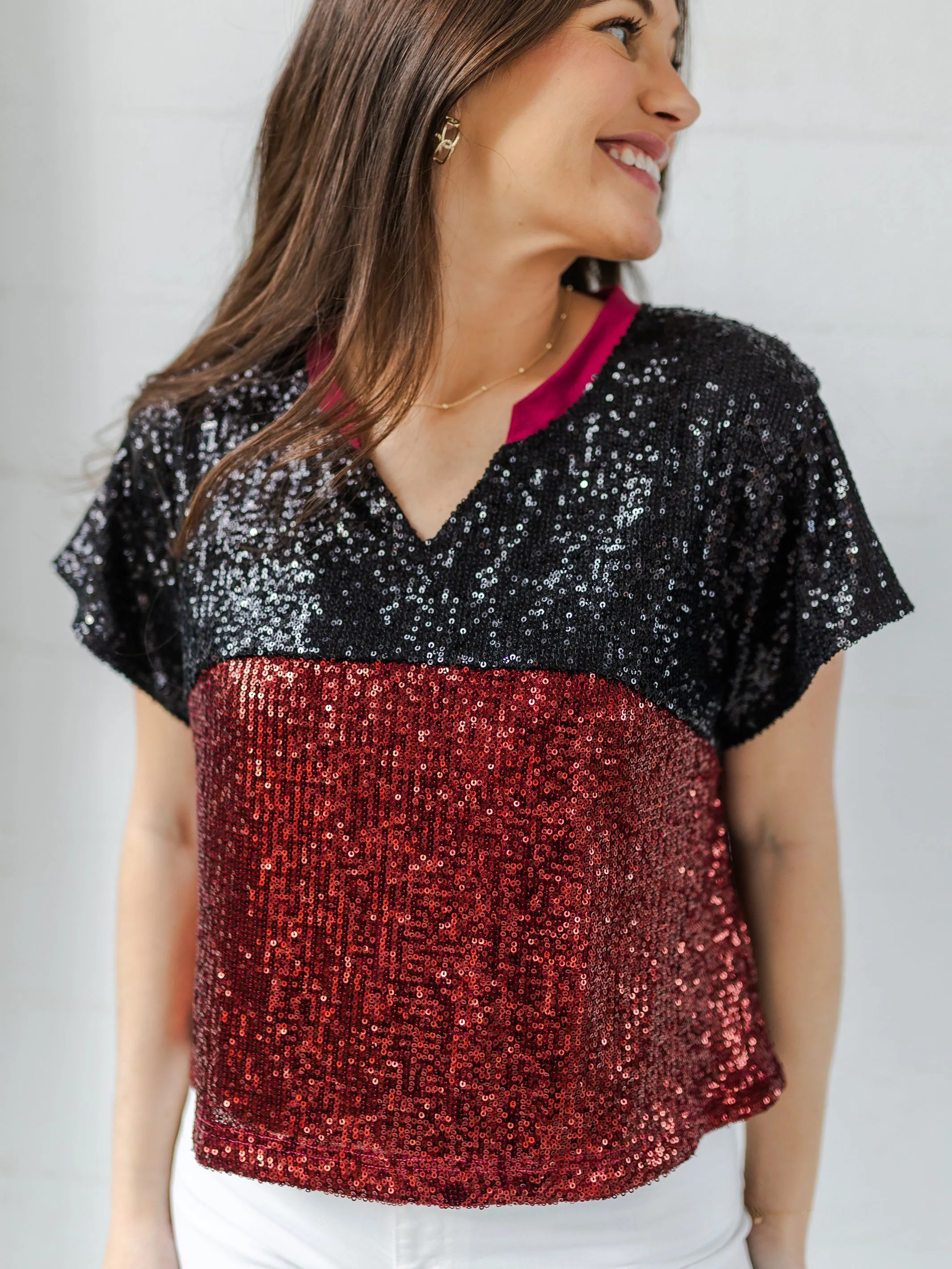 Diane Top | Garnet   Black