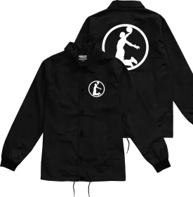 Dunk Basketball Player Circle Chest Mens Coaches Jacket