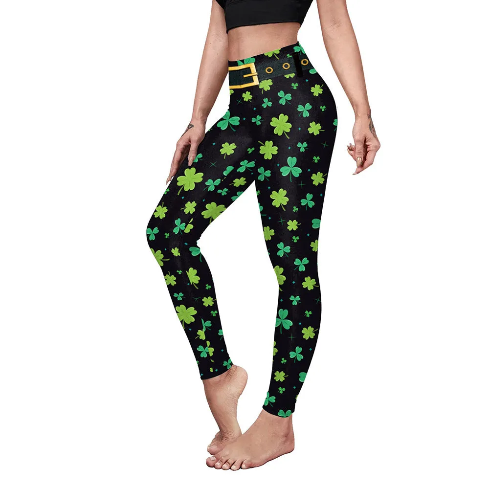 Holiday Digital Printing Women's Sports Tight Hip Lifting Fitness Pants