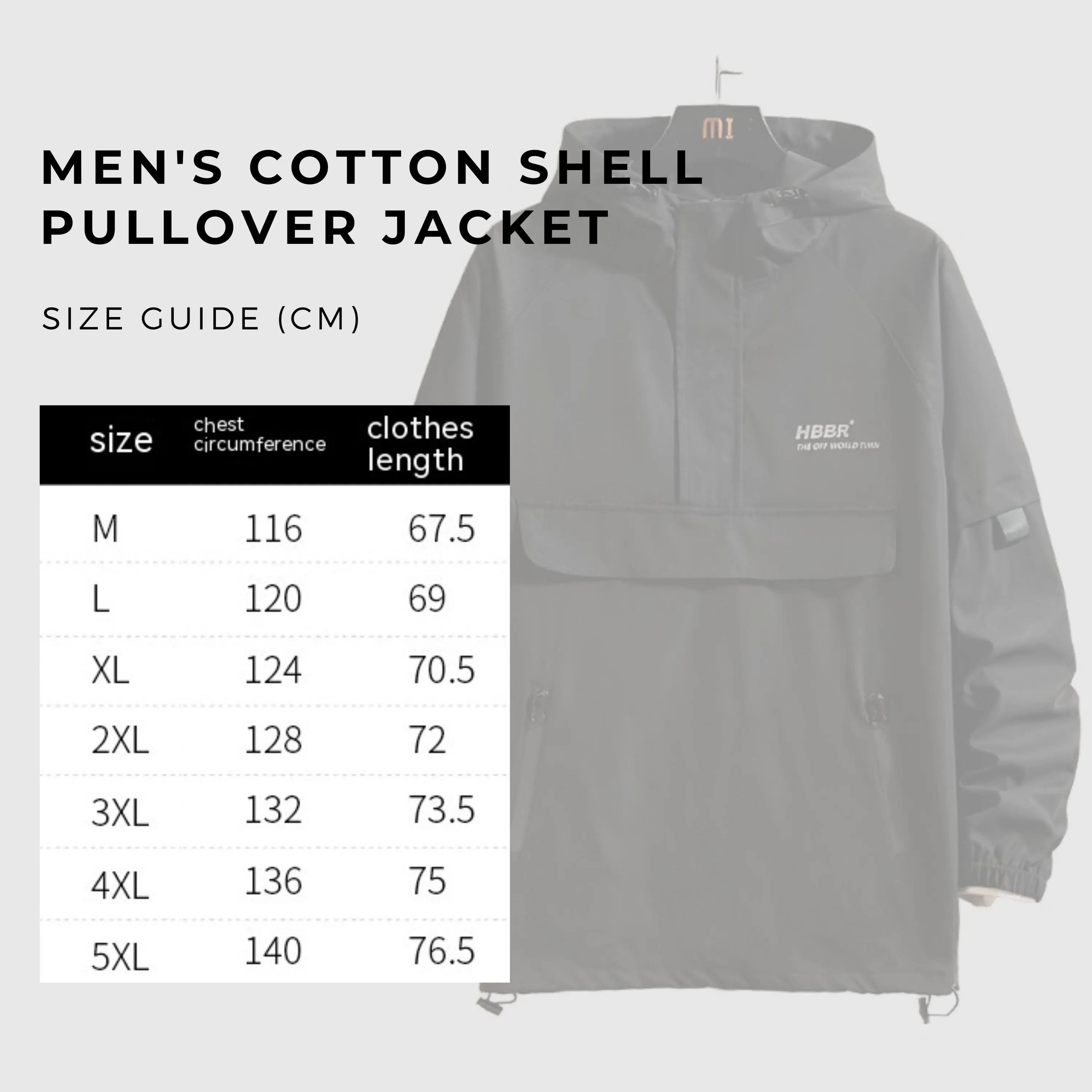 Men's Cotton Shell Pullover Jacket