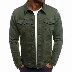 Men's Green Denim Jean Jacket