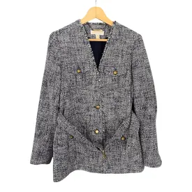 Michael Kors Blue Boucle Style Blue Jacket with Brass Buttons US8 UK Size 12