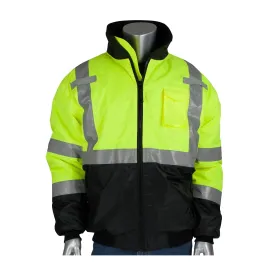 PIP 333-1740-LY Bomber Jacket with Quilted Liner, Class 3, Hi-Vis Yellow, 1 Each