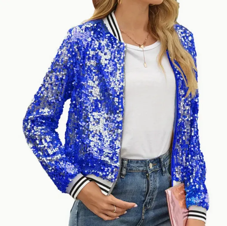 Sequins Zipper Jacket