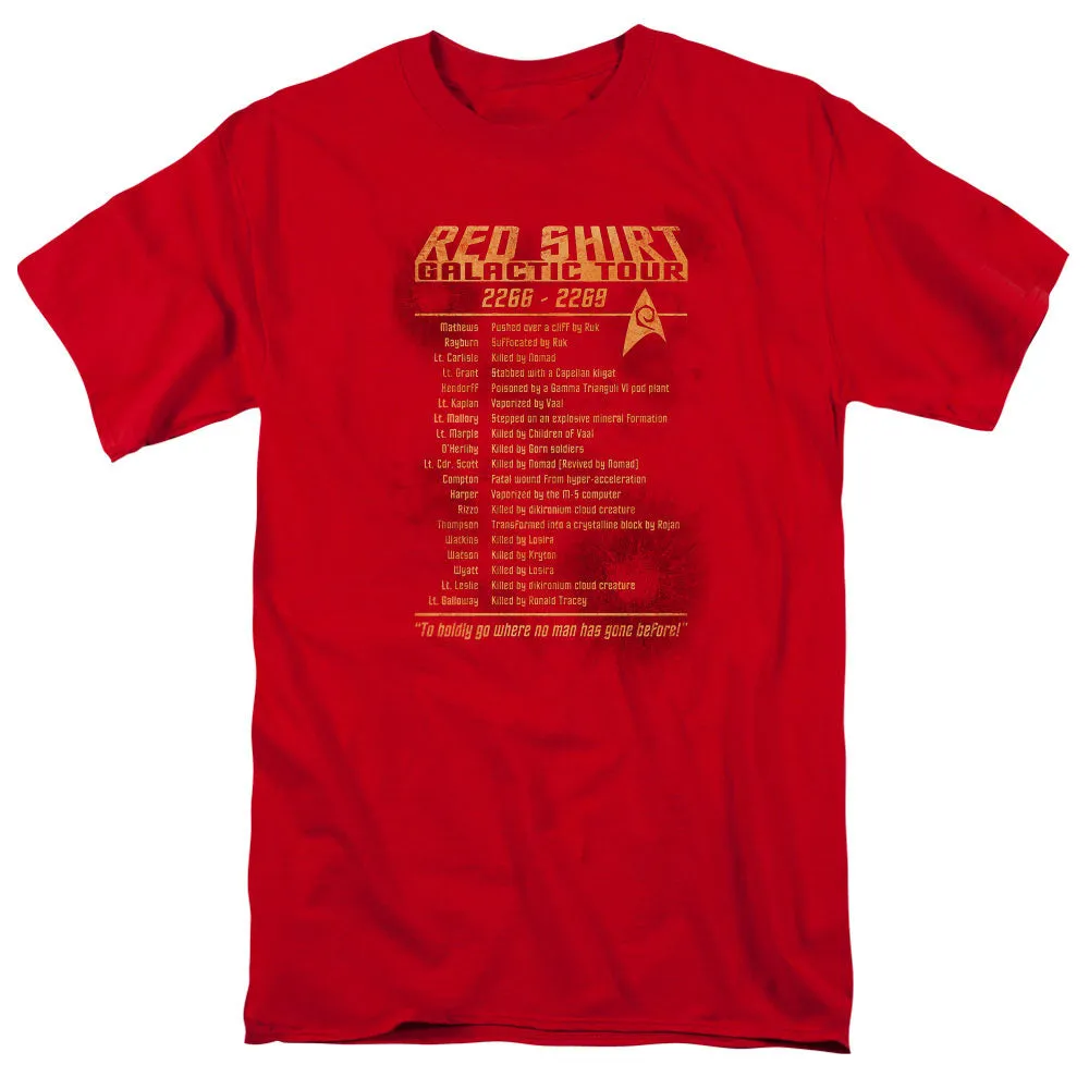 Star Trek Red Shirt Tour Mens T Shirt Red