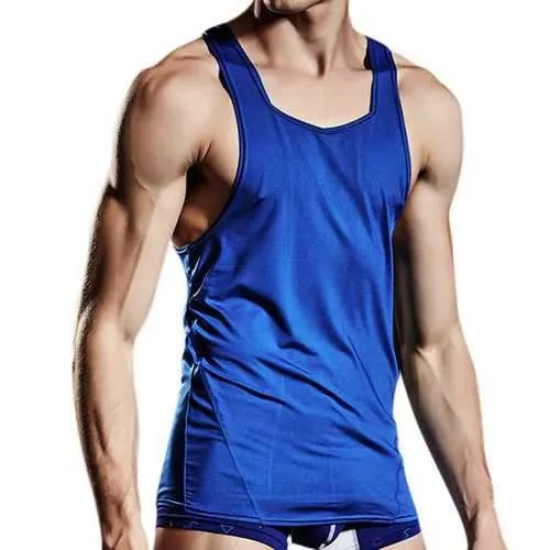 SUPERBODY Mens Quick-drying Solid Color Loose Fit Casual Sport Tank Tops